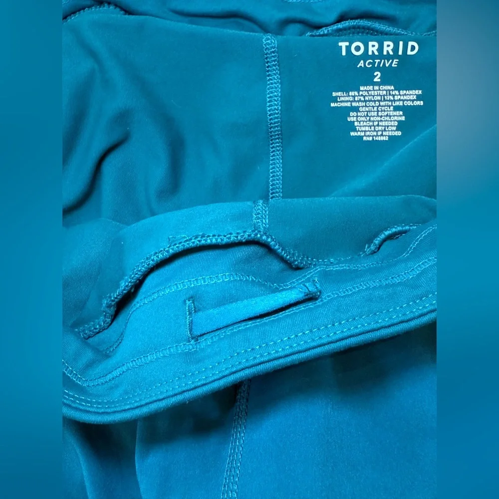 Torrid Teal Women's Athletic Shorts - Picture 4 of 6
